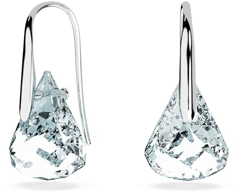 Swarovski Lunar Drop-Ohrhänger, Blau, Rhodiniert