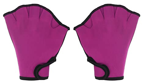 PATIKIL Webbed Swim Gloves, Unisex Swimming Resistance Gloves Water Resistance Training Accessories for Swimming and Diving, M, Rose Red