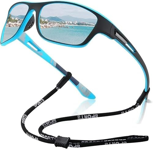 FDEETY Gafas de Sol Deportivas Polarizadas para Hombre y Mujer Protección UV400 para Ciclismo Pesca Golf Running Conducción Esquí Senderismo (Azul)