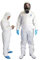 SupremeTTF Pack of 5 - Disposable Work Overall with Hood, Chemical Protection Type 5/6, Waterproof Coverall Suit, Industrial Safety Workwear, Men Women (L)