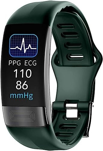 Smart Temperature Detection Watch, ECG+PPG Monitoring, Heart Rate/Blood Pressure/Oxygen Monitoring, Exercise Pedometer Smart Reminder,Green