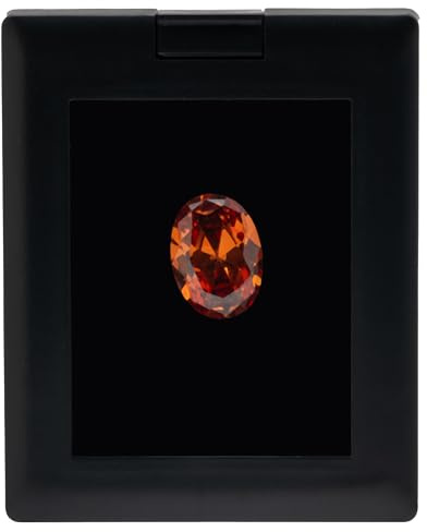 Giftop Gemstone Display Box with Clear Glass Top Lids and Stand Base,Loose Diamond Jewelry Box Show Case Storage Box Holder for Gems Coin (Black,Large)
