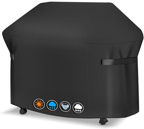 Sonharlar BBQ Cover 147 CM 7130 Grill Barbecue Cover for Weber Genesis II Series Heavy Duty & Waterproof, PU Cover for Weber Genesis E-330, E-310, S-310, S-330, S-335, S-340(147 L x 63 W x 113 H cm)