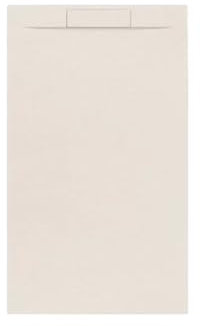 Plato de ducha 90 x 70 cm Beige Line Plus de resina y polvo de mármol con rejilla lateral de marmorresina – Frascio
