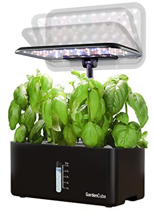 GARDENCUBE Système de Culture Hydroponique d’Intérieur 8 Capsules – Kit Potager Intérieur avec Lumière LED, Pompe Silencieuse, Arrosage Automatique, pour Herbes et Légumes Frais à la Maison