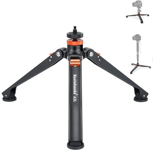Koolehaoda Mini Trípode de Viaje para Monopié, Trípode de Mesa de Aluminio con Tres Pies, Soporte Universal de 3 Patas con Tornillo de 1/4-3/8 para Cámara DSLR, Monopié, Palo de Fotografía