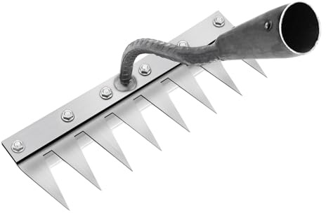 Rastrello Multifunzione Elimina Erbacce, Rastrello Giardino Portatile, Sarchiatore per Erbacce Manuale per Agricoltura e Giardinaggio, Rastrello Manuale per Erbacce, per Estirp (8 Denti)