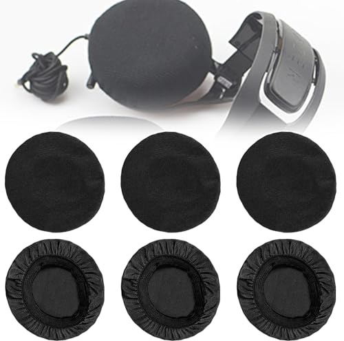 Tvättbart Headset, 6 stycken Hörlurskuddar Tyg Öronmuffar Elastiskt Överdrag För Hörlurar Skyddshölje Dammtät Öronskydd 9–11 cm, för gym, lek