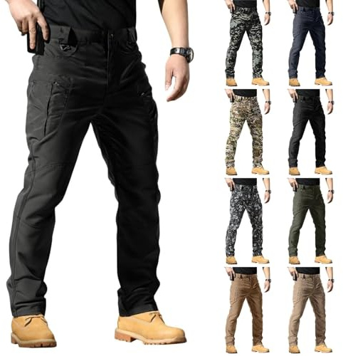 Genérico pantalones militares hombre, Pantalones de Trabajo Hombre Elasticos Cargo Pantalon para Trekking Senderismo Funcional Montaña Escalada Pantalones Militares Tácticos de Camuflaje
