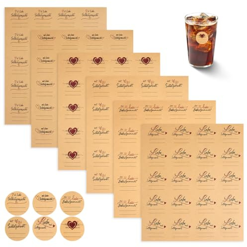 Sylt klistermärken etiketter kraftpapper självhäftande presentförpackning klistermärken hemgjorda kryddetiketter flasketiketter för syltburkar