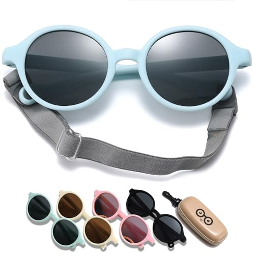 D Lolylad Lunettes de Soleil pour Bébé de 0 à 36 Mois avec Lanières