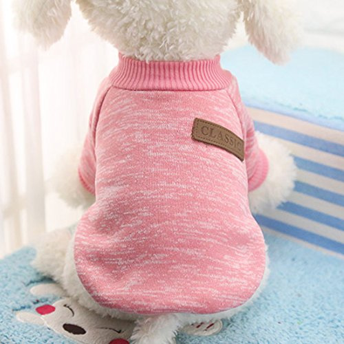 Idepet - Ropa para mascotas: jersey de forro polar para perros y gatos, S, Rosa