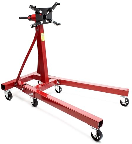 Wiltec Motorständer bis zu 900kg aus lackiertem Stahl mit Rollen Motorheber, Getriebeheber, Getriebehalter