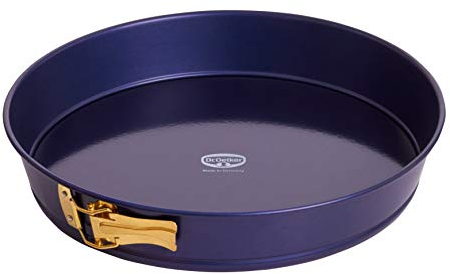 Dr. Oetker Springform Ø 32 cm Back-Liebe Emaille mit Hebeboden – Runde Backform mit schnitt- & kratzfestem Emaille-Boden – 32er Kuchenbackform mit konischem Rand für Kuchen, Quiche oder Tart