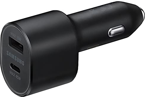 Samsung Caricabatteria da auto doppio super veloce (45W+15W) a doppia porta USB-C e USB-A - Nero - EP-L5300XBEGWW