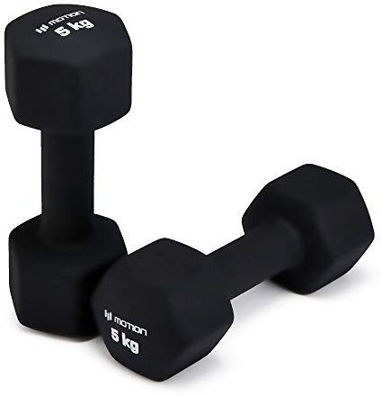 Neoprene Dumbbell Hand Weights Pair Home Exercise for Women Men Arm Pilates Dumbbells in 1kg 1.5kg 2kg 3kg 4kg 5kg 8kg 10kg Set (Black, (5 KG, Pair))