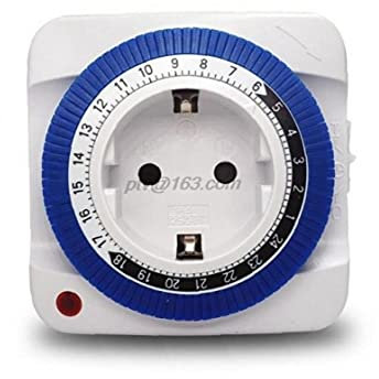 Ruluti 24 Hour Segment Timer Switch Compact Energy Saver Plug-in Timer Socket Set 230V Plug with Programmable Time Controller