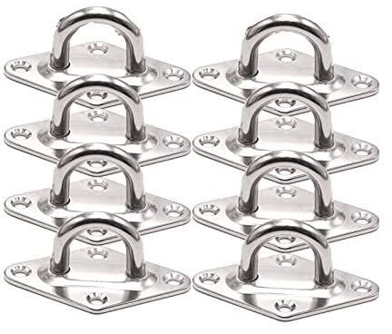 8 Pièces Anneau d'arrimage, Crochet Camion Arrimage, Crochet d'arrimage en Acier Inoxydable Robustes,Utilisé pour Fixer des Charges dans Remorques, Camions, Bateaux,Voitures,Kayaks (M5)