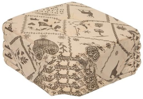 Alpes Blanc - Lot de 6 Galettes de Chaise Montagne Marron 38x38 cm – Style Chalet Rustique – Confortables et Épaisses, Fixation Lanières