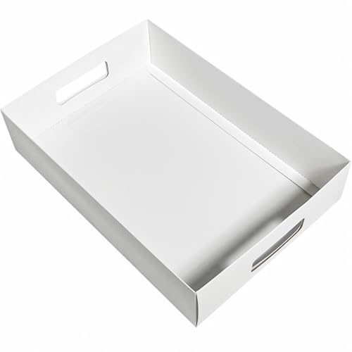 15-Pack 13 X 9 X 3 White Blyss Cookie Crate,Sturdy Cookie Serving Tray Great for Party Platters,Natural White Paper Cardboard Tray use for Packaging and Hold Cookies,Take Out Container,Pack of 15