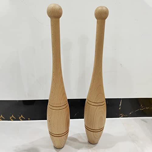MBROS Wood Indian Clubs for Training 2lb 3lb 4lb Pair, Exercise Clubbell for Home Gym Office, Fitness, Stretching, Conditioning and Shoulder Rehab