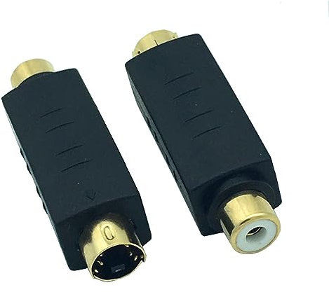 Traovien Adattatore S-Video maschio a RCA femmina, cavo composito a 4 pin, adatto per micro telefoni e apparecchiature audio e altro (2 pezzi) (maschio a 4 pin/RCA femmina)