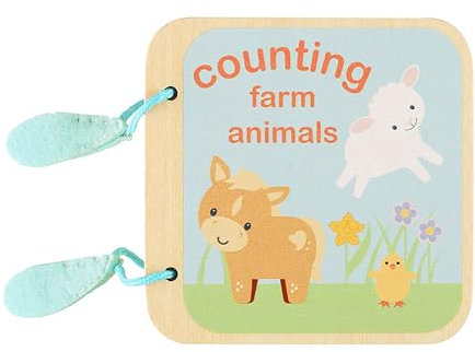 Orange Tree Toys Farm Animals Wooden Counting Cards Toy - Wooden Toys for 1 Year Olds, Counting with Numbers 1-4, Number Blocks and Animal Characters - Toddler Early Development & Activity Toys