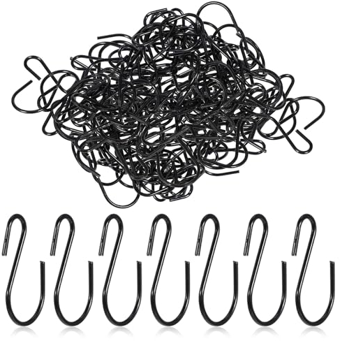 Sibba 60 Stück S-Haken Zum Aufhängen Hakengriffe Aus Metalldraht Kleiderbügel-Verbinder S-Förmige Haken Aufbewahrungshaken Für Zuhause Schwarze Halter-Clips Für Schmuck Kleine Küchenutensilien Topfpfl