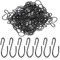Sibba 60 ganchos en forma de S para colgar, asas de gancho de alambre de metal, conectores en forma de S, ganchos de almacenamiento para el hogar, clips negros para joyas, pequeños utensilios de