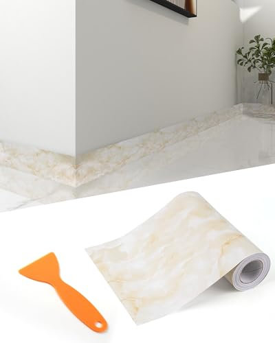 FBBULES Frise Murale Autocollante en PVC Décoratif Moulure Murale Adhésif Bordure Papier Peint Adhesive pour Salon Chambre Salle de Bain Cuisine Carreaux