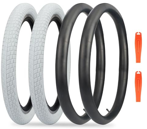 ZUKKA Confezione 20 x 2,125 pneumatici per biciclette pieghevoli per bambini e 2 tubi AV48 mm, valvole compatibili