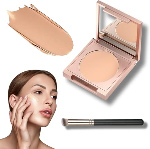 Coloured Clay Under Eye Corrector,Colored Clay Cc Undereye Corrector With Brush,Natural Color Correctors For Dark Circles,Waterproof And Light Long Lasting Foundation Hydrating Under Eye Makeup1