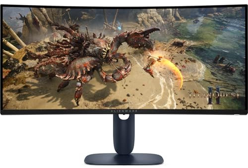 Alienware 34 Gaming Monitor - AW3425DWM, WQHD (3440x1440), 21:9 1500R Curved, 180Hz, VA, 1ms, AMD FreeSync Premium, VESA AdaptiveSync, 95% DCI-P3, HDR400, DisplayPort, 2 HDMI, 3 USB, 3 Year Warranty