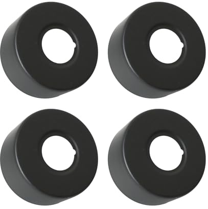 Hugwish Rosettes for Shower Fittings 3/4’ 27 mm x 66 mm x 30 mm in Height, 4 Pieces, Rosette for tap, Internal tap ø 26 mm, Rosettes for Fittings, Shower Fitting (27mm x 66mm x 30mm Black)