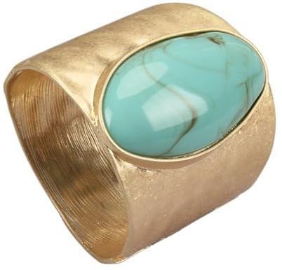 joymiao Chunky Gold Cuff Bracelets for Women Trendy Wide Bracelets Gold Arm Cuff Bangles Jewelry Resin Turquoise Stone