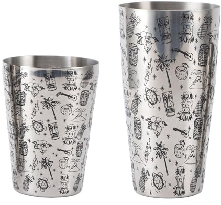 TOPINCN Premium 304 Rostfritt Stål Cocktailshaker, Professionell Boston Shakers Set med Kreativ Design, Metall Martini Shaker Drinkmixer för Bartenders
