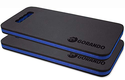 GORANDO® Premium Kniekissen 2er Set |blau| Kniebrett | Knieunterlage - Ideal für die Arbeit in Werkstatt, Haus, Garten | Knieschoner, Knie-Matte, Sitz-Unterlage…