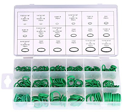 Akozon Juego De Juntas Tóricas De Goma 8 Tamaños 270 Piezas Reemplazo De Carro De Carro Aire Acondicionado Herramientas Para Juntas Tóricas Verdes Con Estuche De Retención