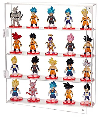 AITEE Acryl-Vitrine für Mini-Funko-Pop-Figuren, transparente Wandmontage oder Schreibtisch, 4-lagige Aufbewahrungsbox, Schrank-Organizer für Mini-Spielzeug, Sammlungen oder Stein