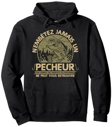 Pêcheur Shirt hommes garçon pêche cadeau Poissons Sweat à Capuche