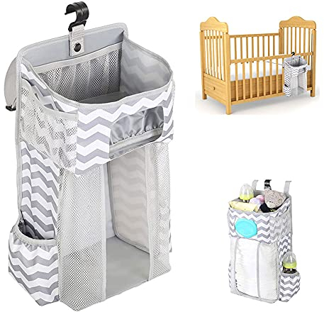 Liummrcy Organizador Colgante de Guardería para Bebé - Almacenamiento de Pañales y Apilador para Cuna