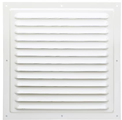 Rejilla de ventilación metálica (25 x 25 cm, color blanco)