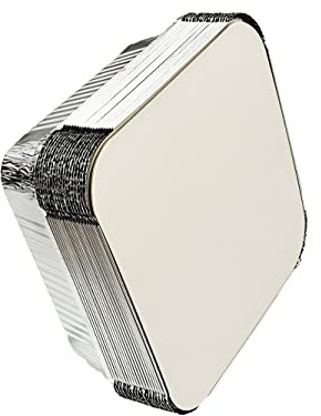 Be4Ever Aluminium Foil Trays with Lids - Large Tin Containers Paper for Roasting Baking Oven Safe Broiling Cooking Food Storage and Freezing 9 x inch Square (20 Lids) (FCB05)