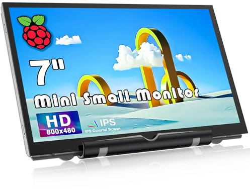 HAMTYSAN Raspberry Pi Display,7 Zoll Mini Monitor 800x480 HDMI Bildschirm Klein IPS LCD Tragbarer Monitor für Raspberry Pi 4/3/2/Zero/B/B+ Win10/8/7 (Non-Touch)
