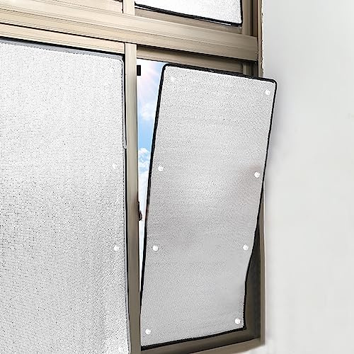 kefu01 Heat Reflective Window Film,8mm Thickness Double Aluminium Insulation Foil,Total Blackout Window Film,Sun Room Privacy Protection Glass Tint Sticker,Anti UV Window Tint (100x100cm/39''x39'')