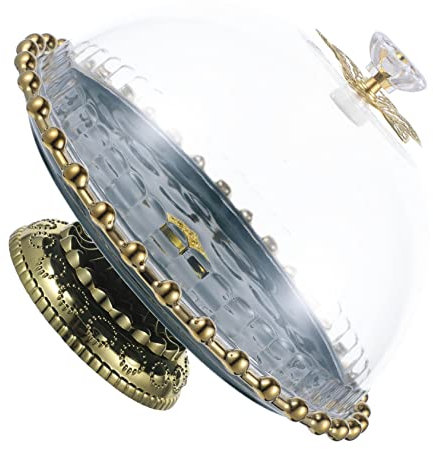 jojofuny 1 Jeu Moule à Gâteau en Céramique Présentoir à avec Couvercle Assiette à Gâteau sur Pied Cloche à Pâtisserie Support De Gâteau Serveurs Rond Plateau De Fruits Faire Tourner Blanche