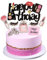 Weenkeey 15 pièces maquillage Cupcake tops cosmétiques thème joyeux anniversaire gâteau tops rouge à lèvres cils brosse diamant parfum bouteille gâteau mariée douche fille fête d'anniversaire