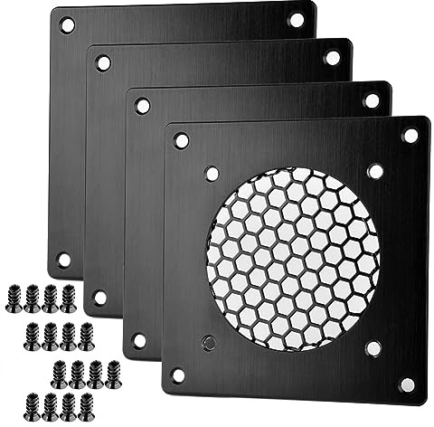 Euroharry Ventilationsgaller 80 mm fläktskydd, för PC, dator, AV, elektroniska skåp (4 st)