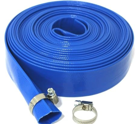 Equip247uk Blue Layflat Water Discharge Hose Pipe Pump Irrigation - 32mm (1.25) (5m, Blue)