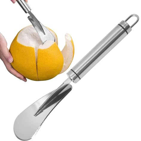 Huasean Orangefarbenes Grapefruitmesser Aus Edelstahl | 7/9 Zoll Orangenschäler | Citrusfruits Zitronenmesser Mit Langem Griff | Tragbares, Effizientes Schälwerkzeug Für Zitrusfrüchte